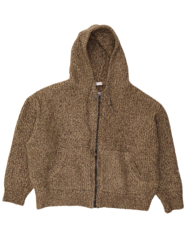 Pulover cardigan supradimensionat cu glugă pentru femei Zara UK 6 XS Bej cu pete