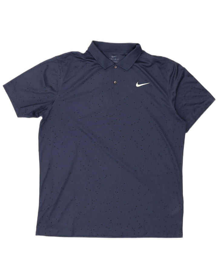 Tricou polo Nike Dri Fit Standard Fit pentru bărbați, mare, albastru, poliester