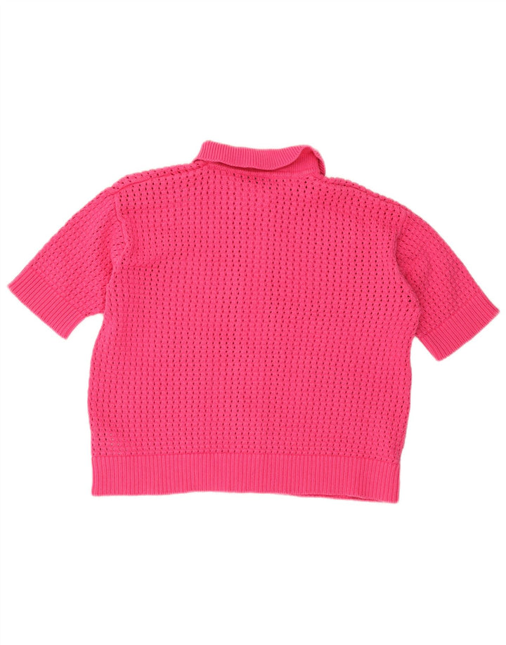 Pulover cardigan cu mânecă scurtă pentru femei MARKS & SPENCER UK 14 mare roz