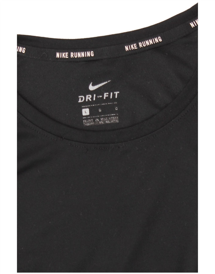 Nike Dri Fit Top cu mânecă lungă pentru femei UK 14 Poliester negru mare