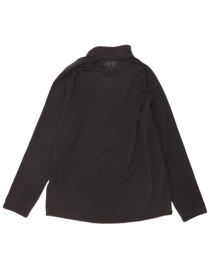 Top de trening Under Armour pentru bărbați Heat Gear cu fermoar și gât, negru mediu