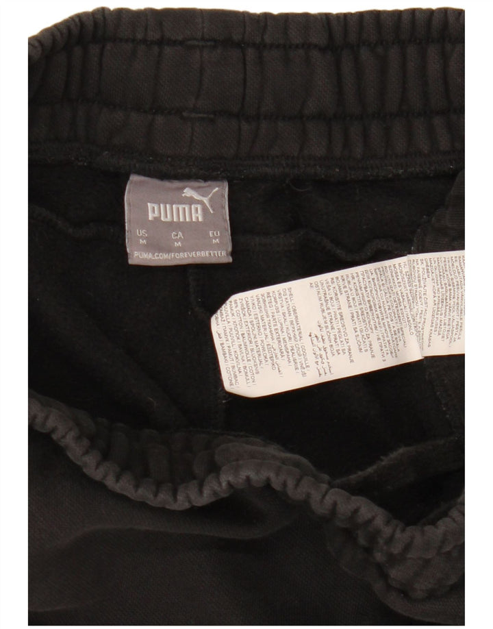 Pantaloni de trening PUMA pentru bărbați Joggeri, bumbac mediu negru