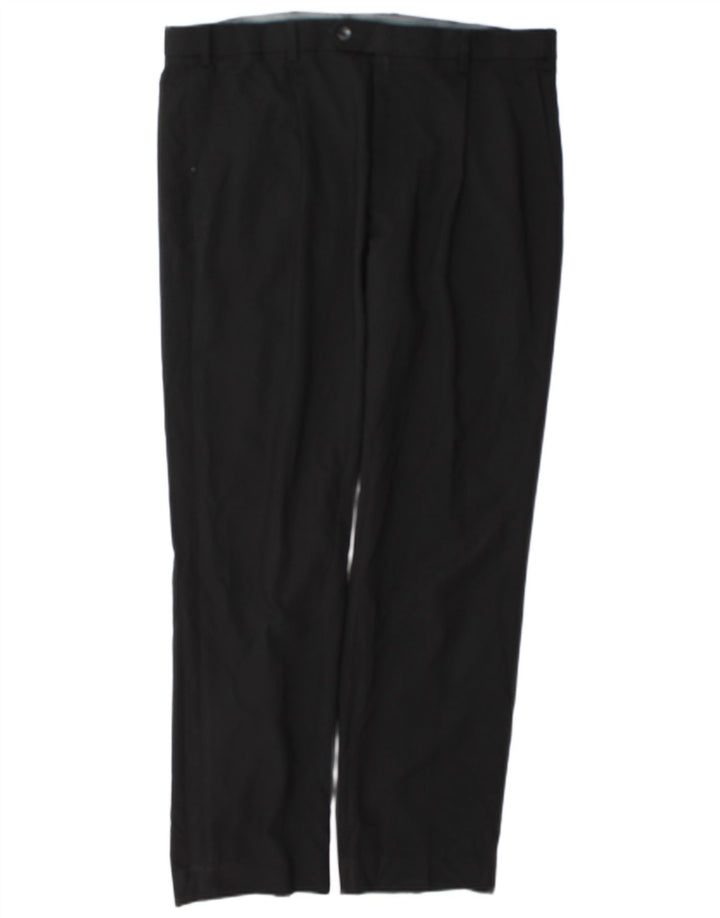 Pantaloni de costum obișnuiți drepți pentru bărbați Marks & Spencer L36 L31 Poliester negru