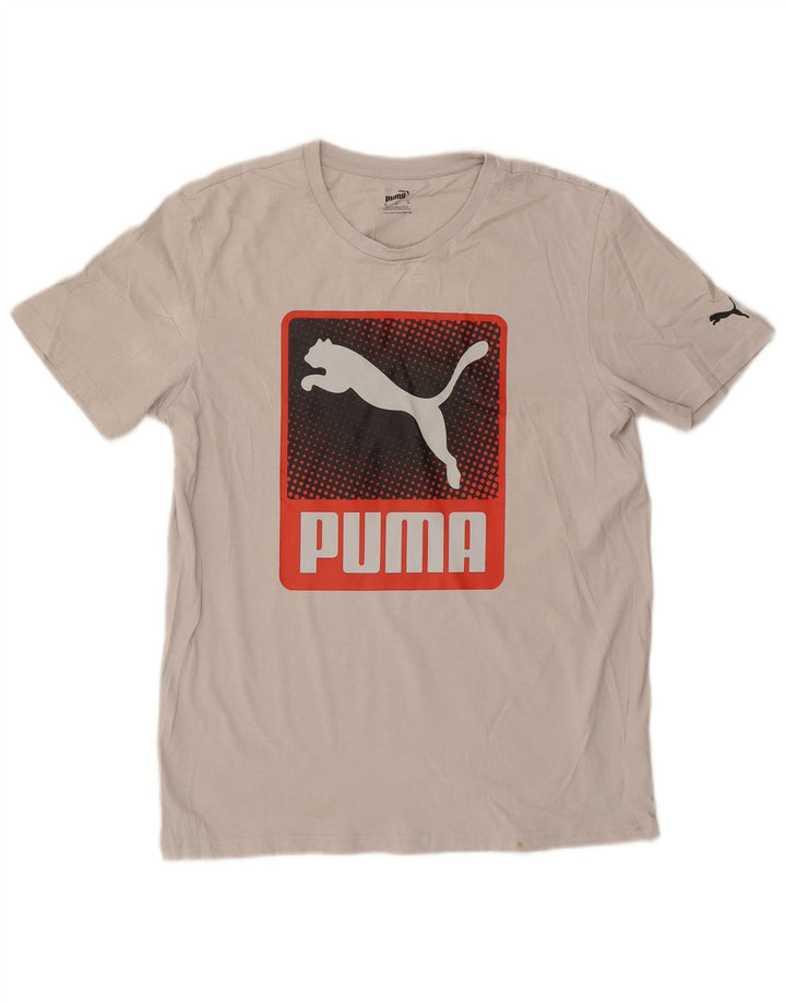 Tricou grafic pentru bărbați Puma Top, bumbac, gri mediu