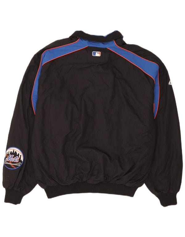 Jachetă de trening cu grafică Majestic Mets pentru bărbați, XL, nailon color blocuri negru