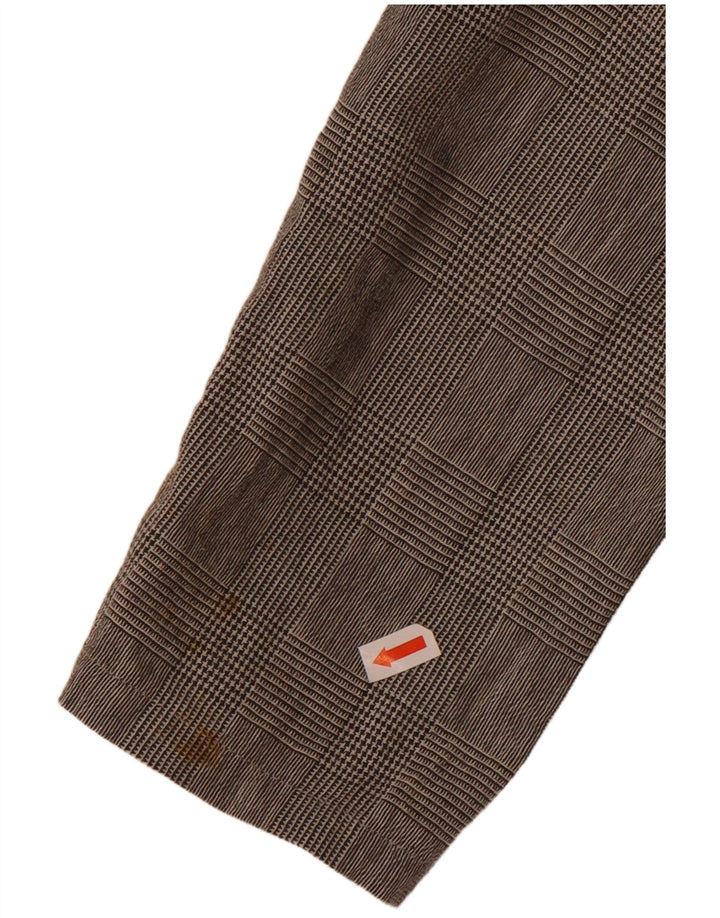 Bluză cămașă pentru femei Benetton IT 46, bumbac cu carouri, gri mare