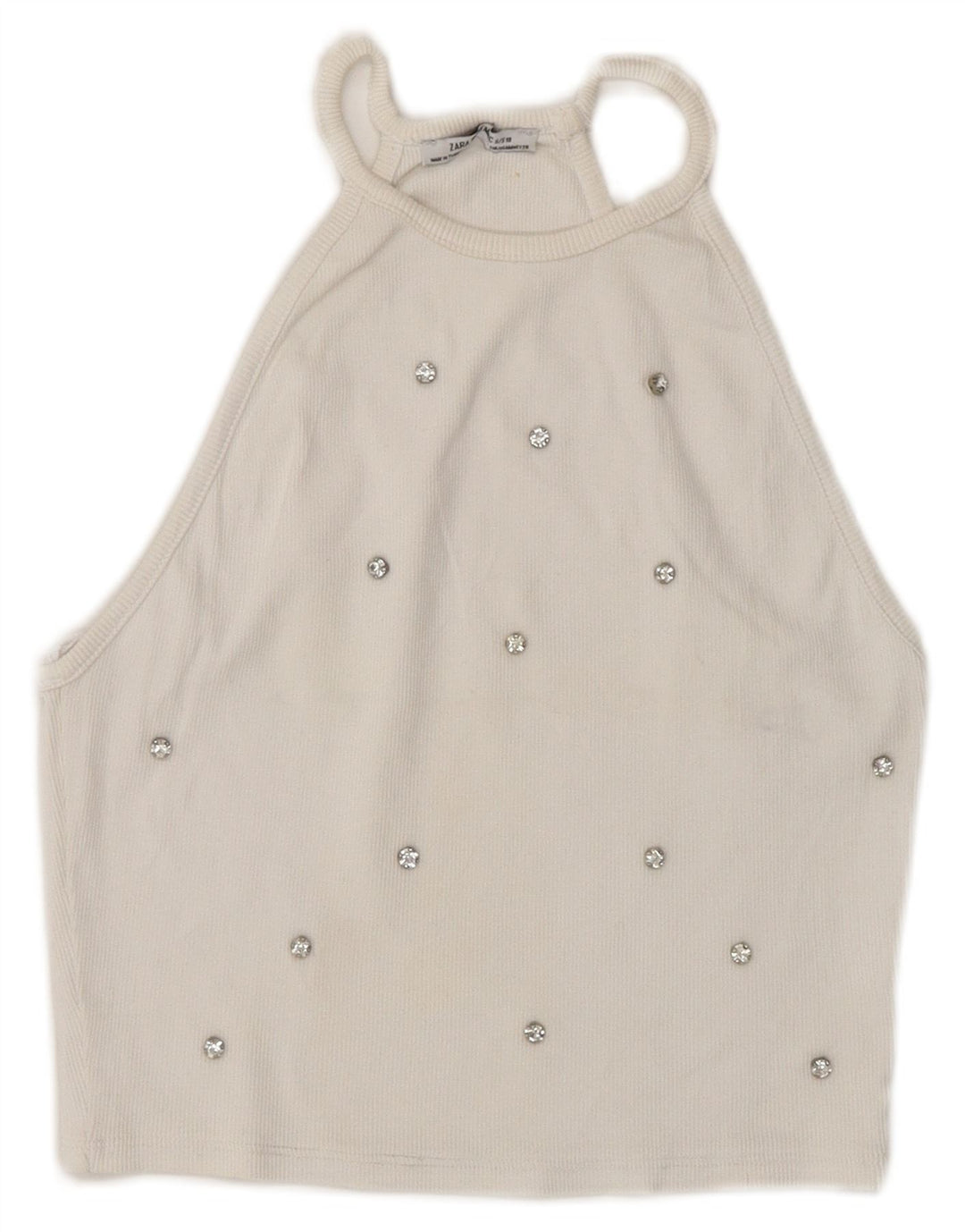 Top Crop Halter pentru femei Zara UK 8 Small White