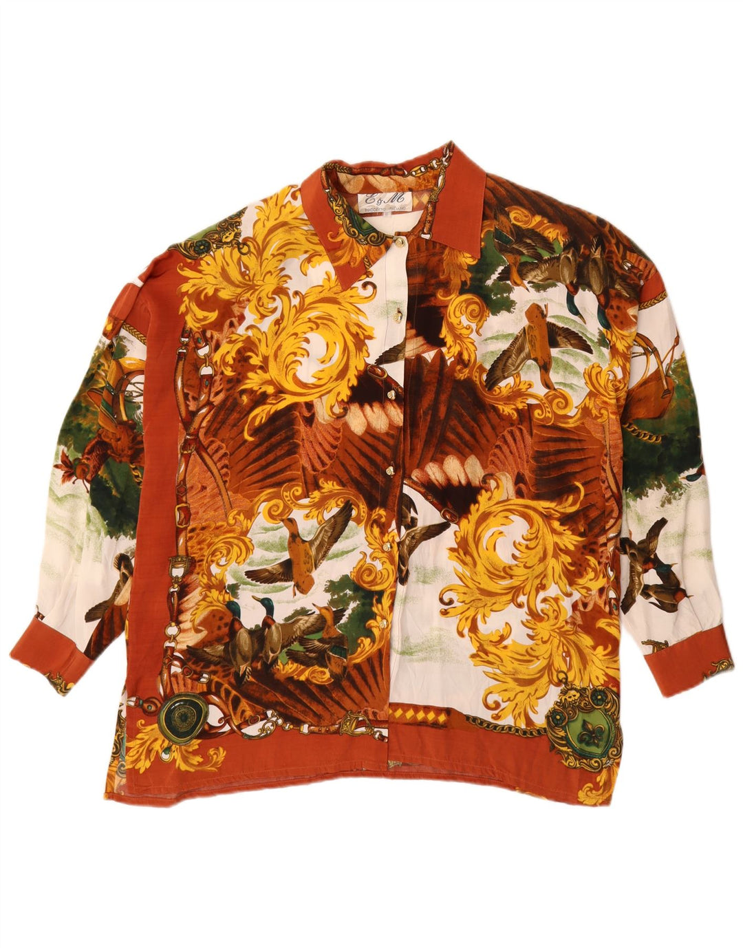 Bluză cămașă cu grafică pentru femei E & M UK 14 Medium Multicolor Floral