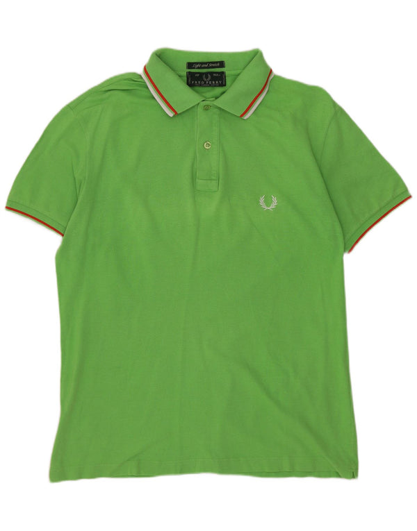 Cămașă polo Fred Perry pentru bărbați, bumbac verde mediu