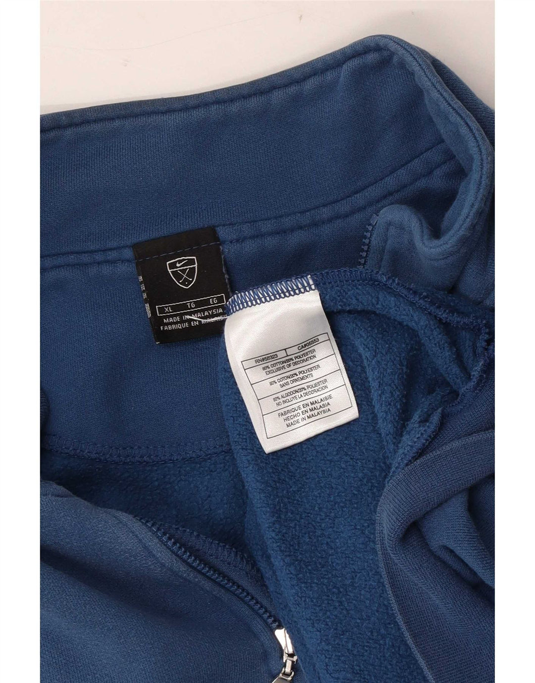 Hanorac pentru bărbați Nike, cu fermoar, cu gât, XL, bumbac, albastru