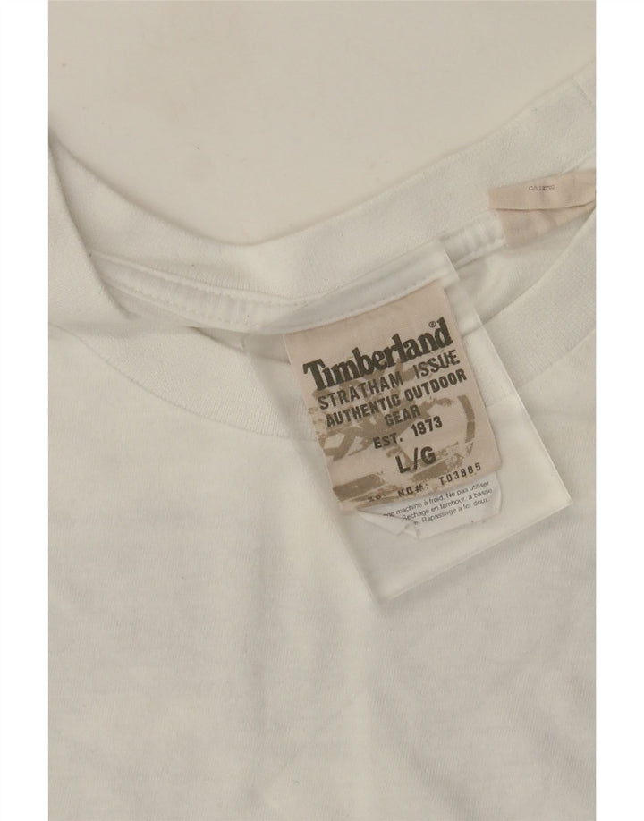 Tricou grafic Timberland pentru bărbați Top mare din bumbac alb
