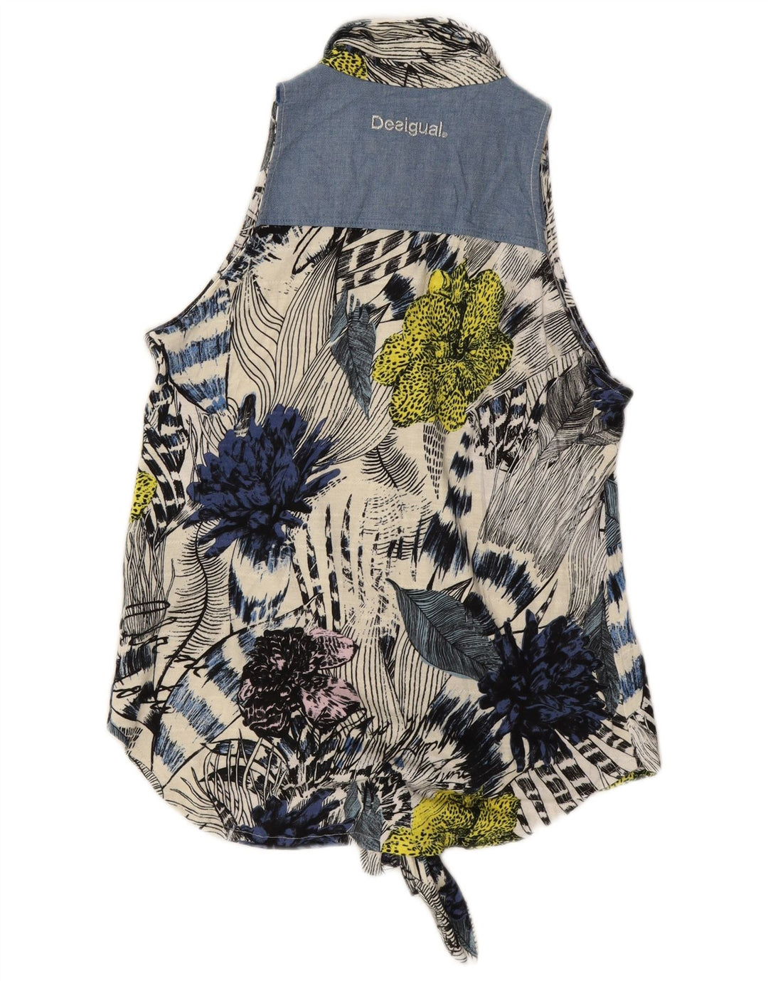 Bluză cămașă fără mâneci pentru femei DESIGUAL UK 14 Medium Multicolor Floral