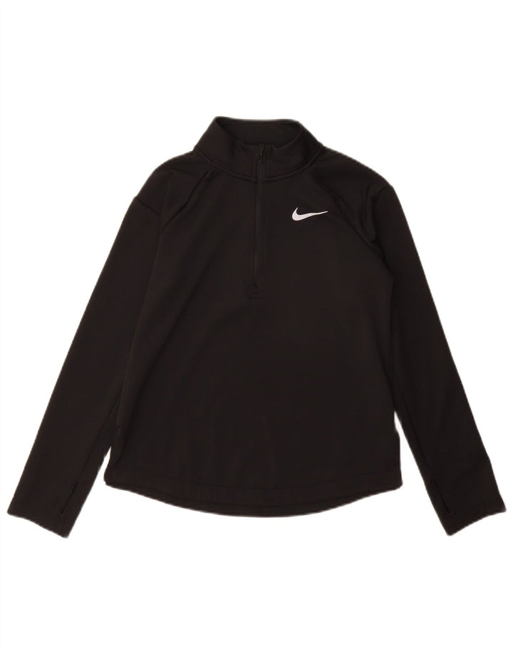 Trening Nike Fete Dri Fit Zip Neck Pullover Top 10-11 Ani Mediu Negru