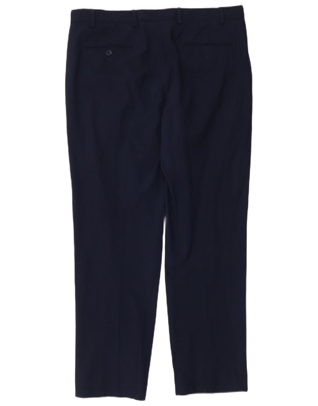 Pantaloni casual pentru bărbați Marks & Spencer, cu croiala normală, L36 L31 Lână bleumarin