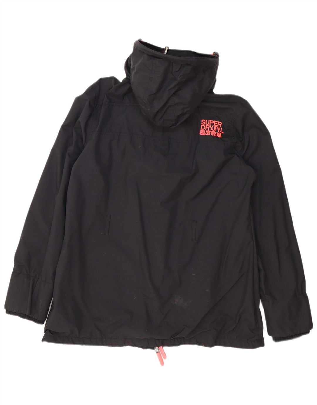 Jachetă de ploaie cu glugă The Windmac Superdry pentru femei UK 18 XL, poliester negru