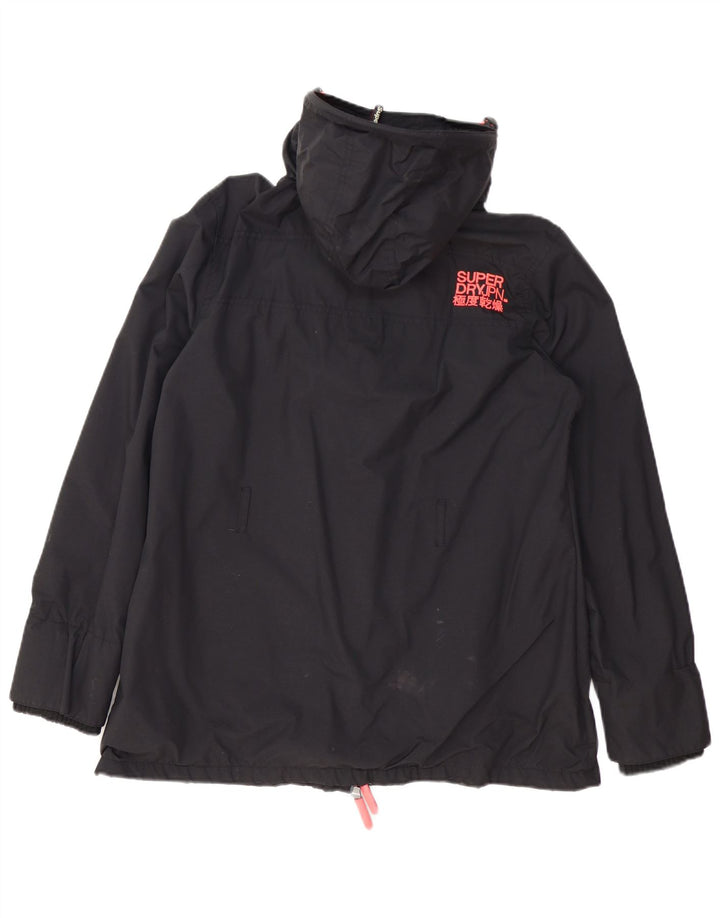 Jachetă de ploaie cu glugă The Windmac Superdry pentru femei UK 18 XL, poliester negru