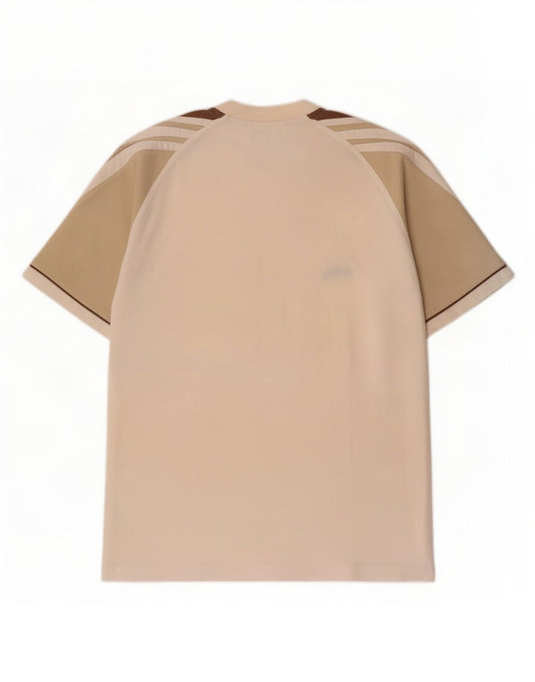 Tricou pentru bărbați Adidas Top UK 40/42 Medium Beige Colorblock Bumbac