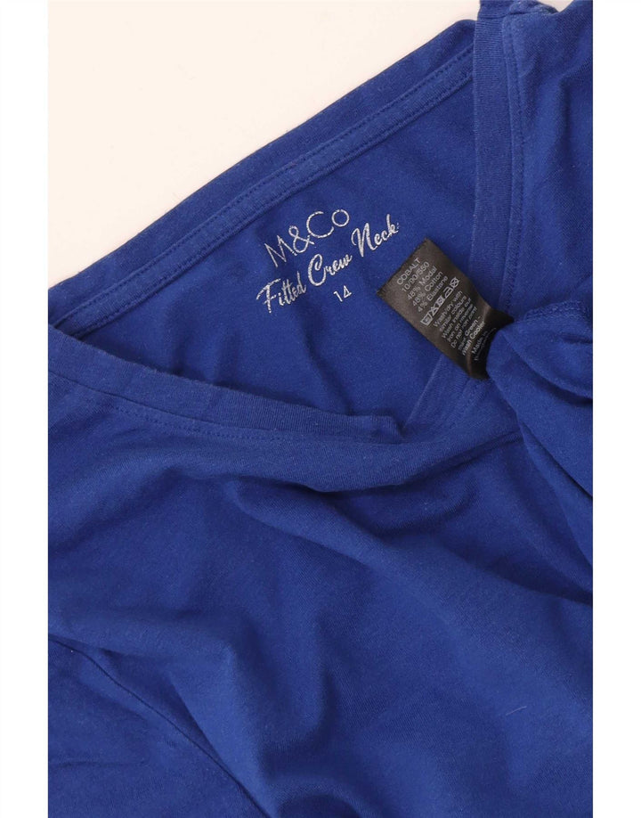 Top pentru femei M&Co cu mânecă lungă UK 14 Medium Blue Modal
