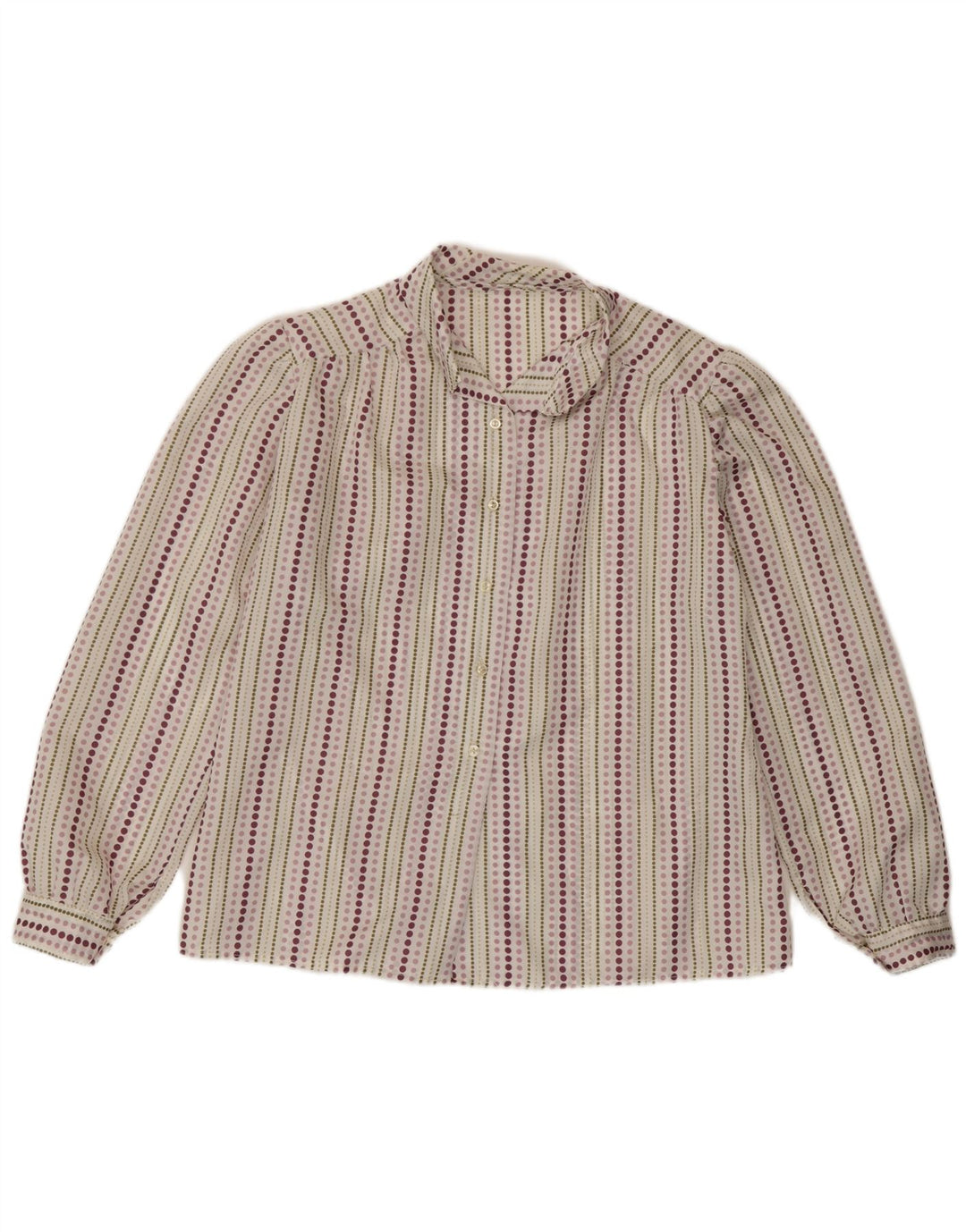 Cămașă vintage pentru femei UK 14 Medium, multicoloră, cu dungi