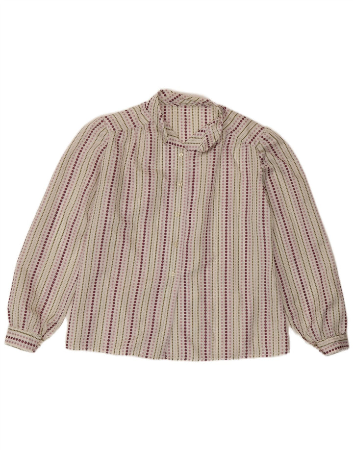 Cămașă vintage pentru femei UK 14 Medium, multicoloră, cu dungi