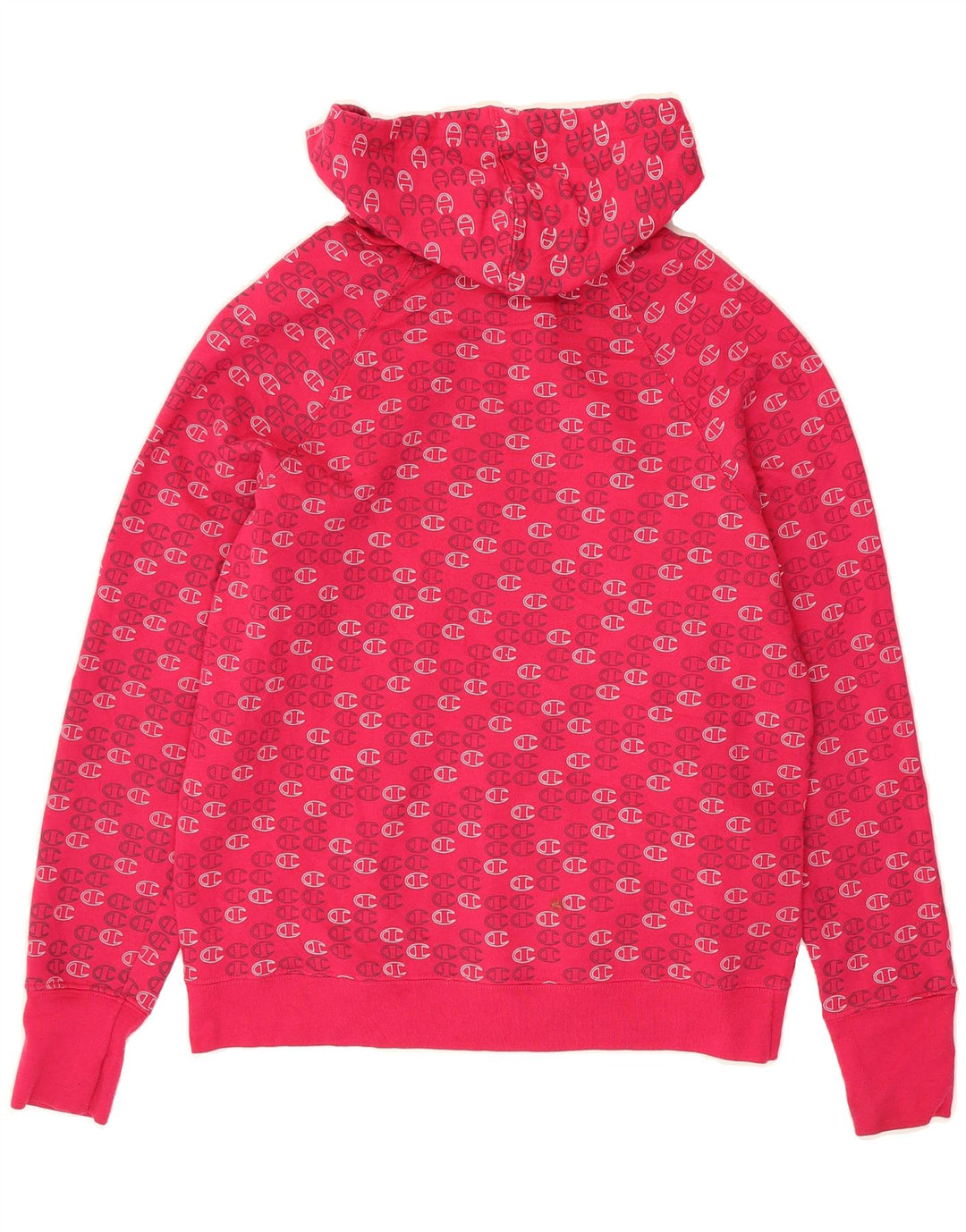 CHAMPION Womens Graphic Hoodie Jumper UK 14 Medium Pink Polyester Vintage Champion and Second-Hand Champion from Messina Hembry 