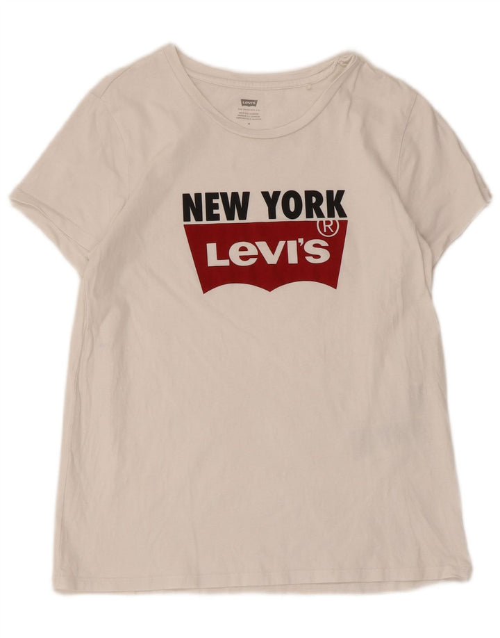 Tricou grafic Levi's pentru femei Top UK 12 Medium White Bumbac