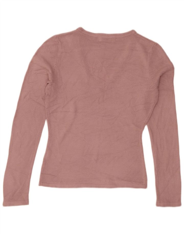 Topshop Top pentru femei cu mânecă lungă UK 8 mic roz acrilic