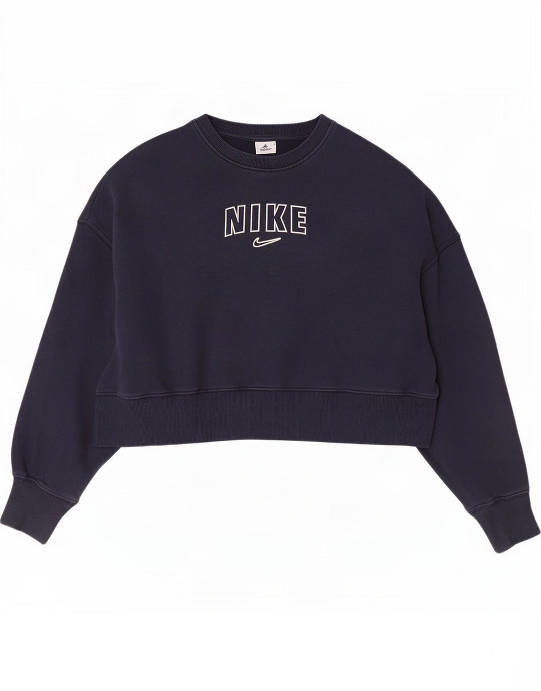 Pulover pentru femei Nike Oversized Crop Graphic Pulover UK 10 Mic Bleumarin