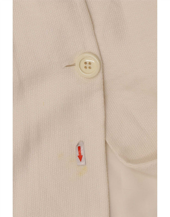 Massimo Dutti Jachetă pentru femei Crop 2 Button Blazer EU 38 Medium White