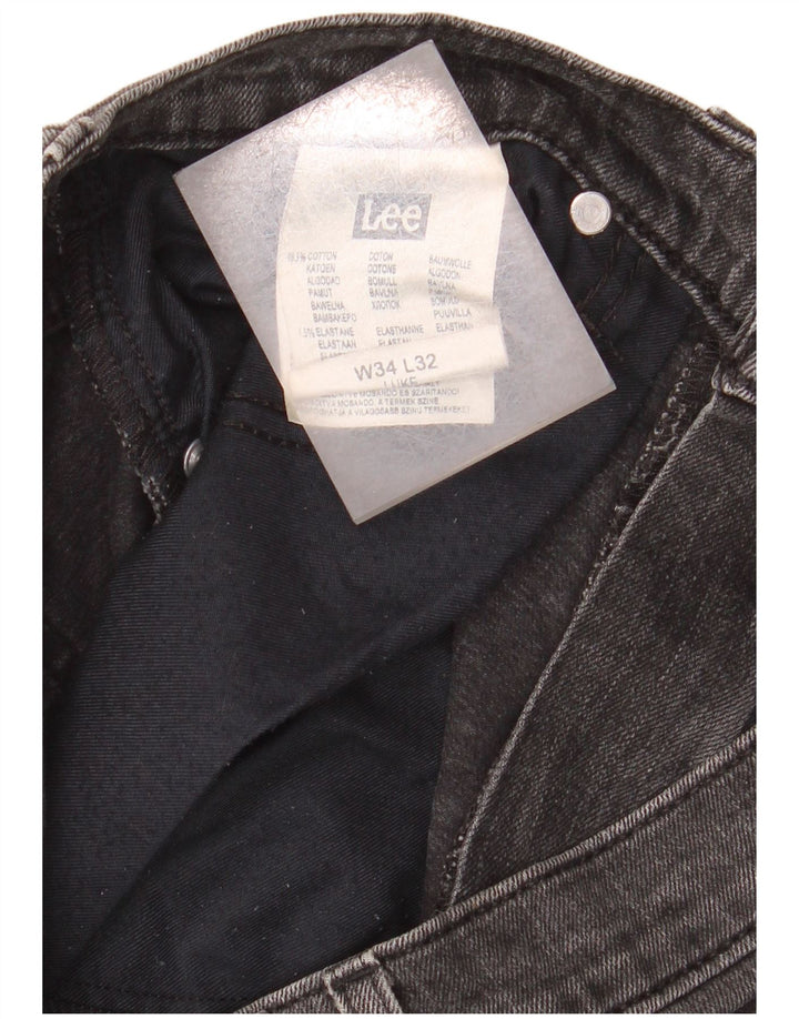 Blugi Lee Luke pentru bărbați, subțiri, învechiți, L34 L32, bumbac negru