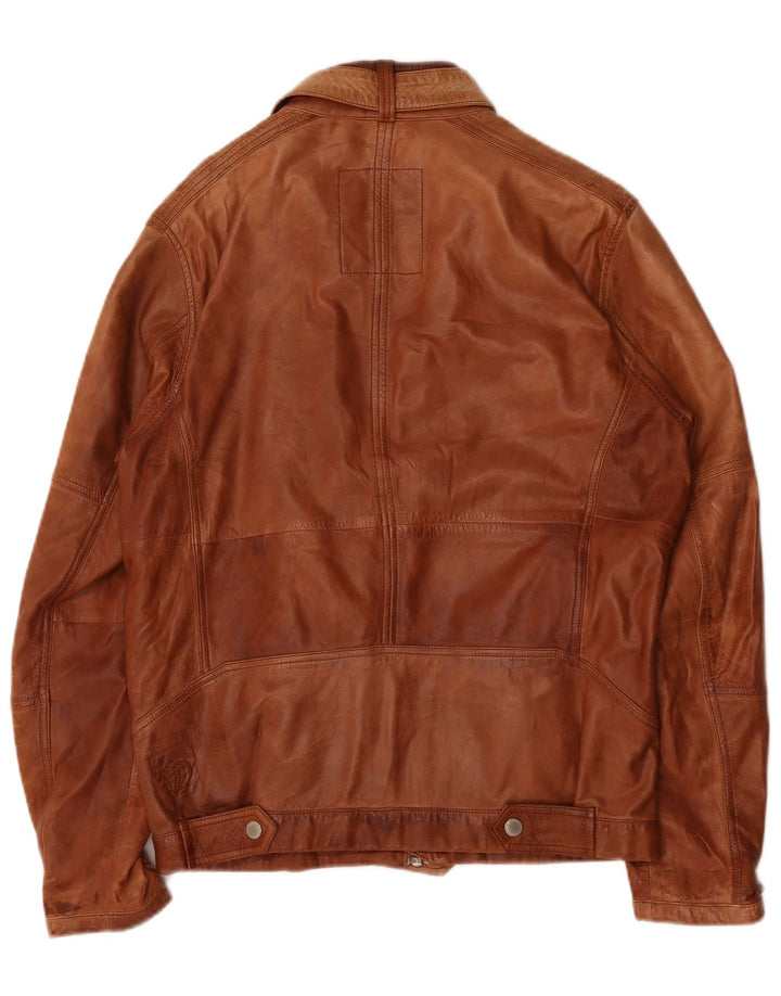 Geacă de piele pentru bărbați Tom Tailor UK 40 Large Brown