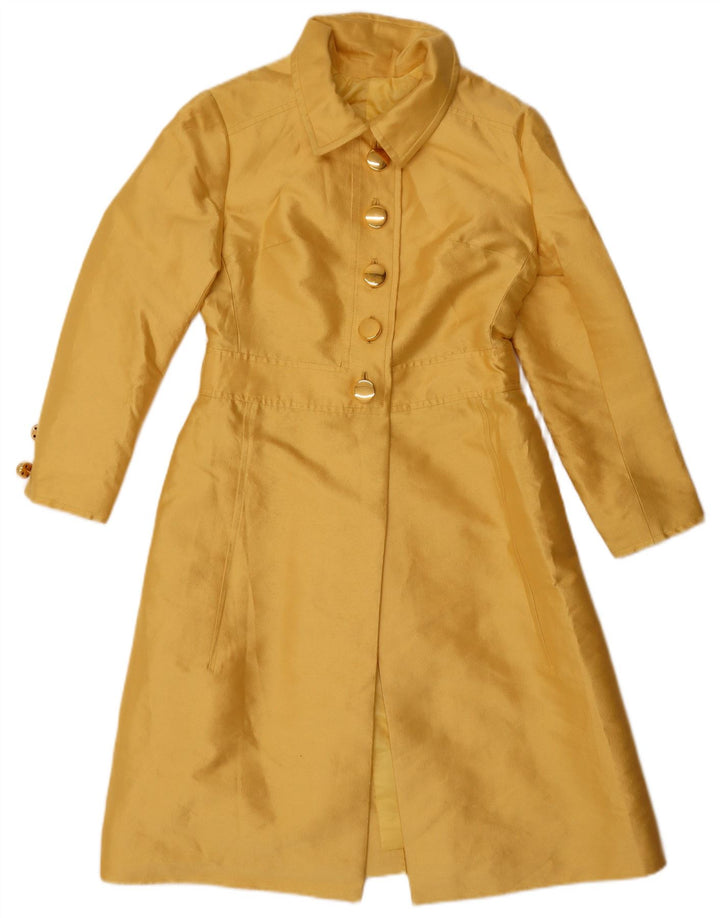 Pardesiu vintage pentru femei UK 8 Small Yellow