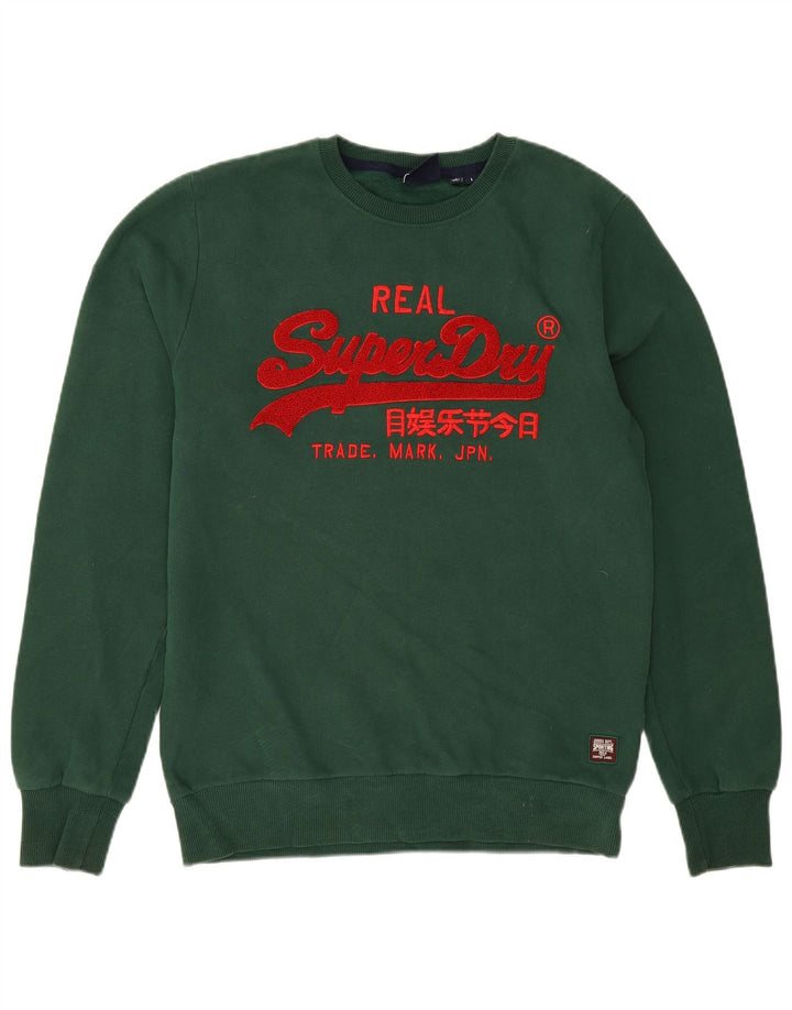Pulover grafic Superdry pentru bărbați, bumbac mare, verde