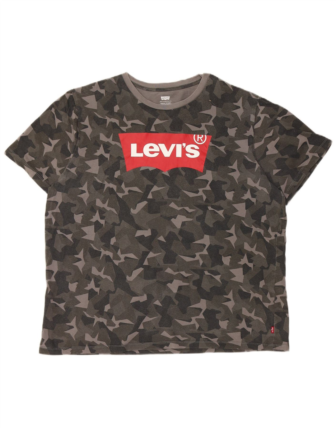 Tricou grafic pentru bărbați LEVI'S Top XL bumbac camuflaj gri