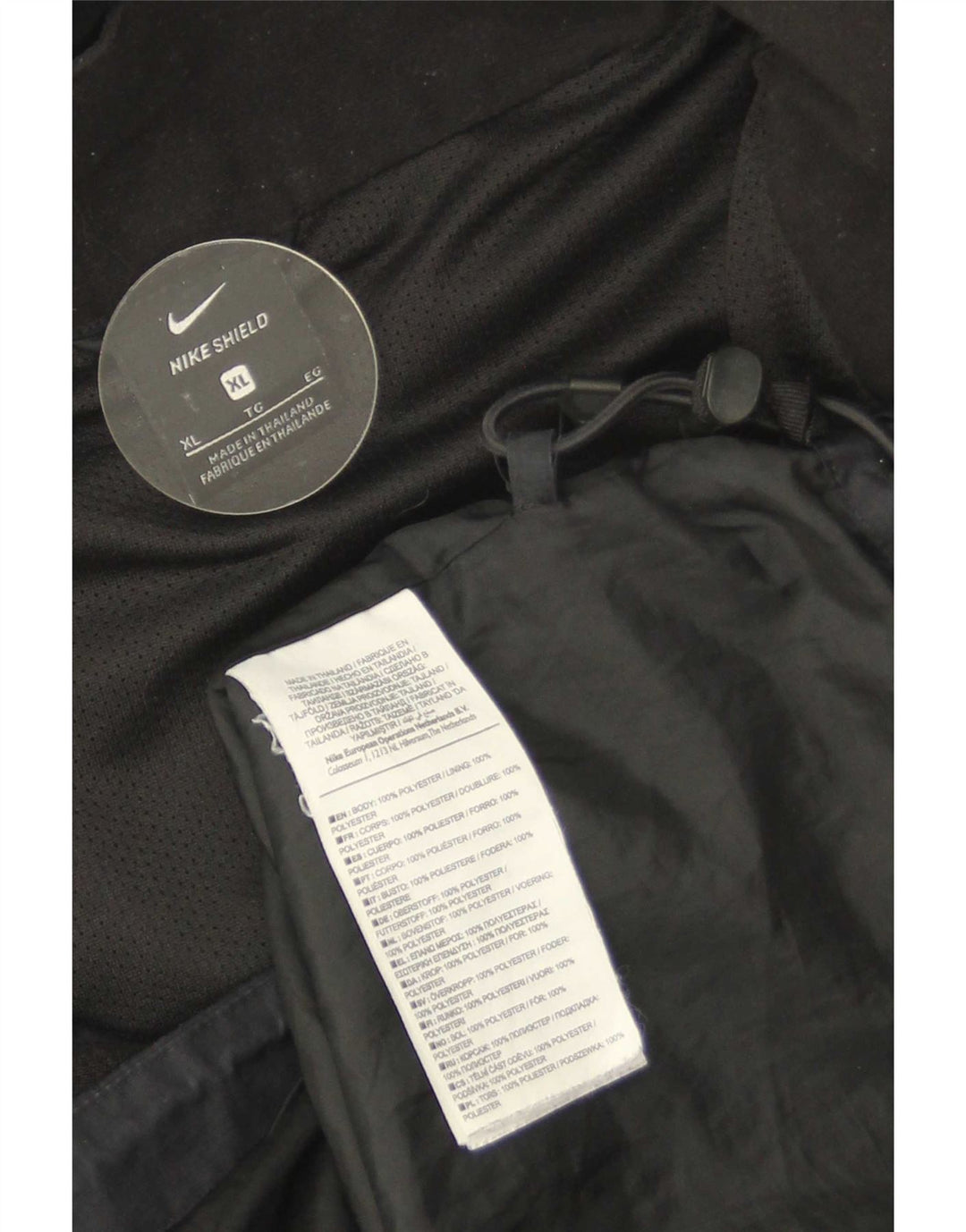 Jachetă de ploaie cu glugă pentru bărbați Nike UK 42 XL poliester negru