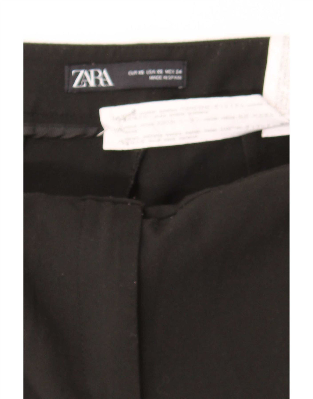 Pantaloni casual slim pentru femei Zara XS 24 L23 Poliester negru