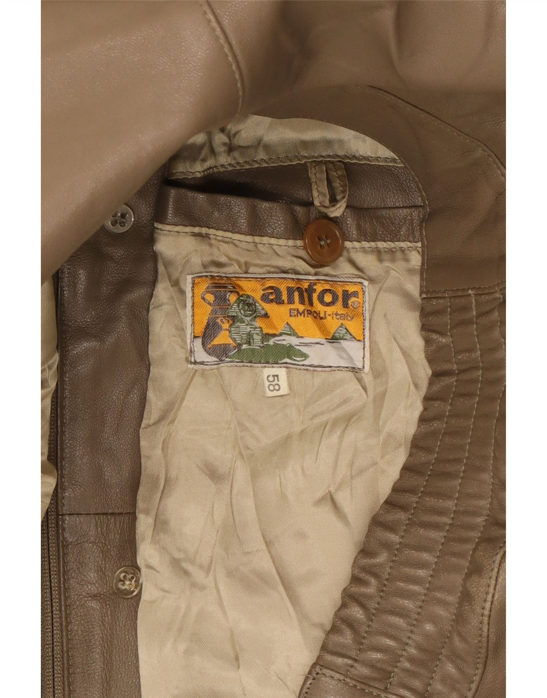 Jachetă din piele pentru bărbați Anfor IT 58 2XL maro