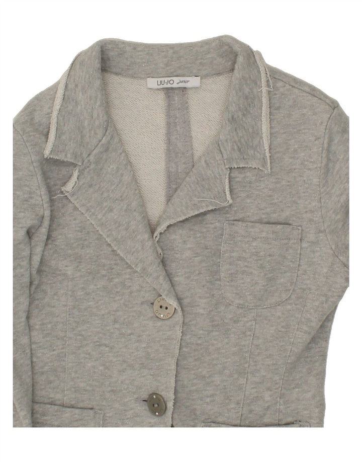 LIU JO Girls Crop 2 Button Blazer Jacket 4-5 Years Grey Vintage Liu Jo and Second-Hand Liu Jo from Messina Hembry 