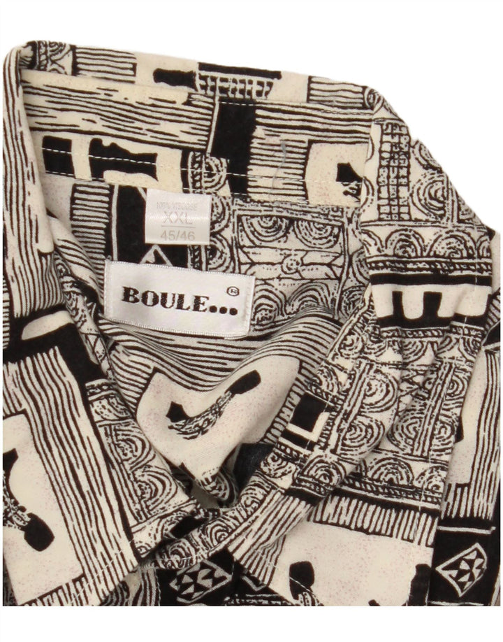 Cămașă cu mânecă scurtă pentru bărbați BOULEE Mărimea 45/46 2XL Negru mozaic viscoză