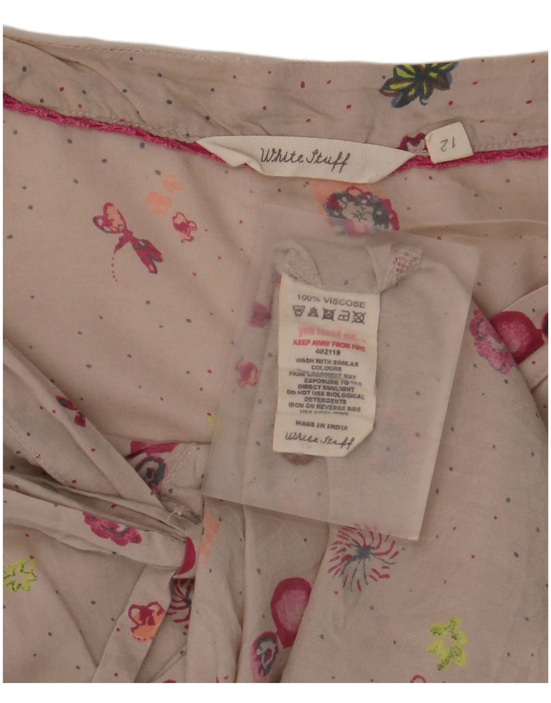 Bluză cămașă pentru femei White Stuff UK 12 Medium Bej Floral Viscose