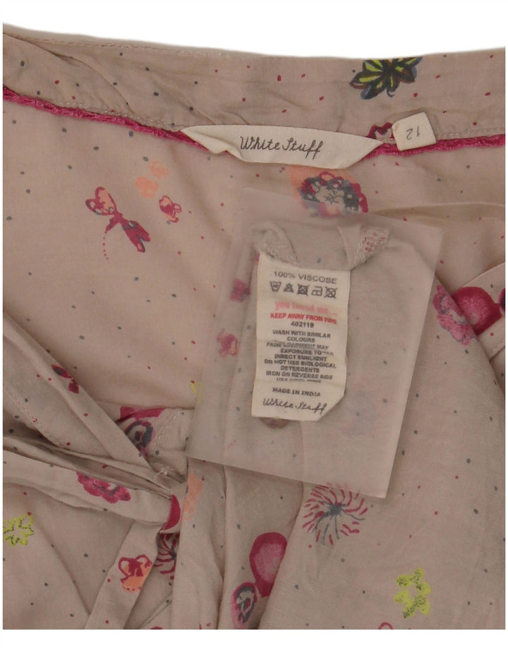 Bluză cămașă pentru femei White Stuff UK 12 Medium Bej Floral Viscose