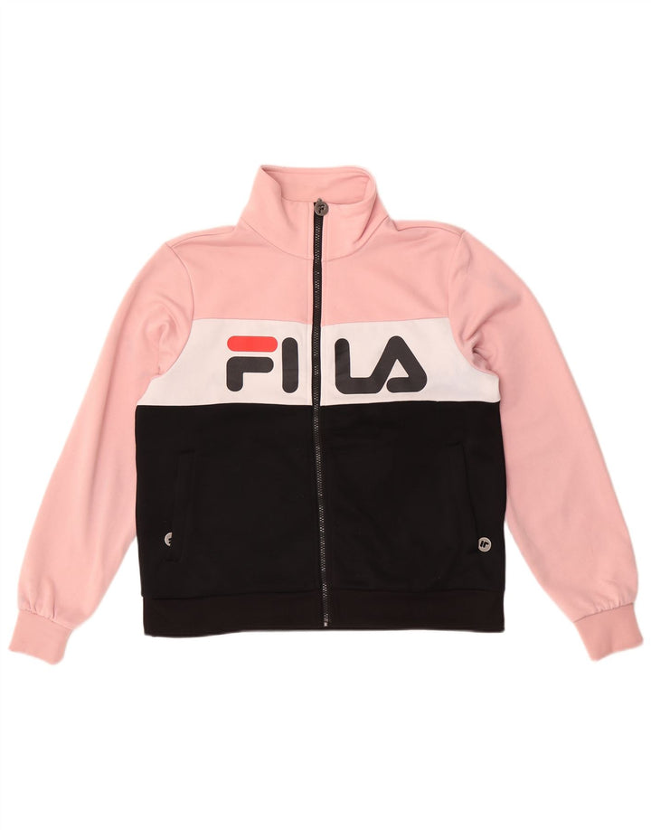 Jachetă de top pentru trening cu grafic pentru femei Fila UK 14 Medium Pink Colorblock