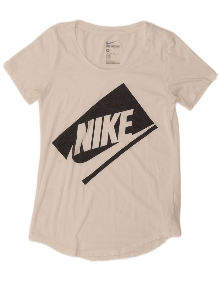 Tricou grafic supradimensionat pentru femei Nike UK 6 XS Poliester alb