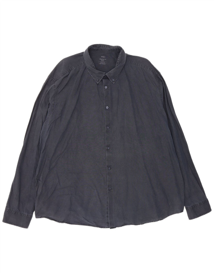 Cămașă pentru bărbați Marks & Spencer, cu formă regulată, 4XL, in albastru bleumarin