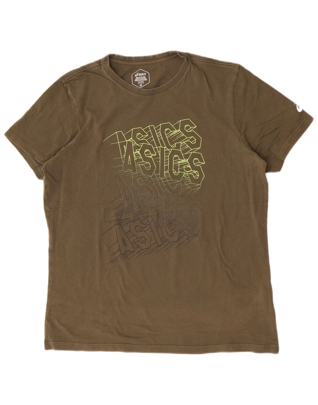 Tricou grafic Asics pentru bărbați Top mare din bumbac kaki