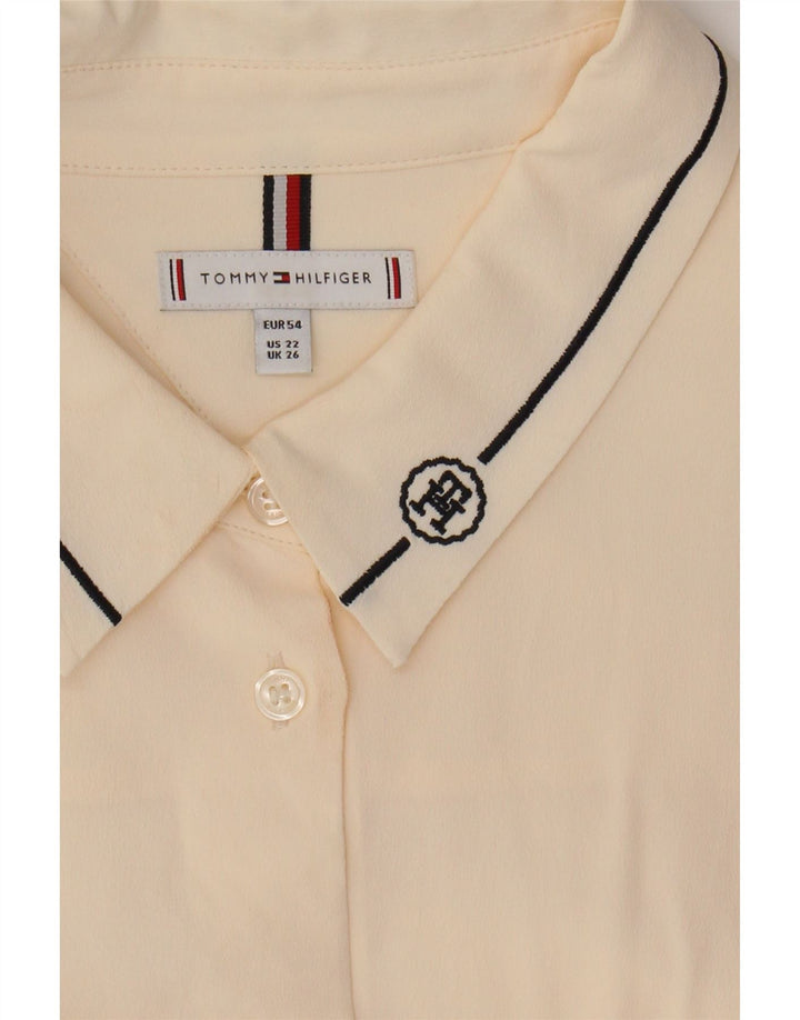Bluză cămașă pentru femei TOMMY HILFIGER UK 26 5XL Bej