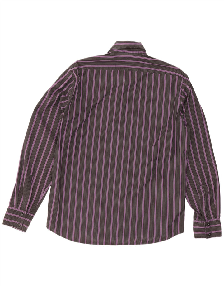 Cămașă pentru bărbați Hugo Boss Classic Fit, bumbac cu dungi violet mediu