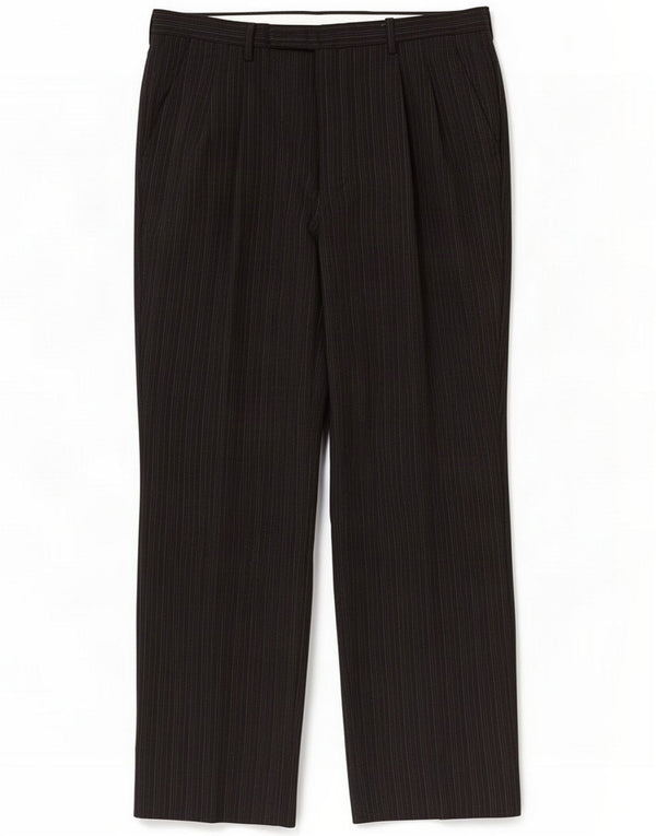 Pantaloni de costum drepți pentru bărbați de epocă IT 48 Medium W32 L28 Black Pinstripe