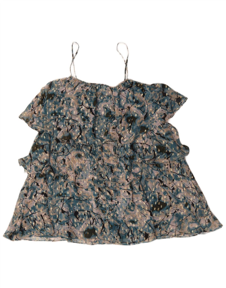 Rochie cu etaje pentru femei Zara, cu model abstract, UK 16 Poliester verde mare
