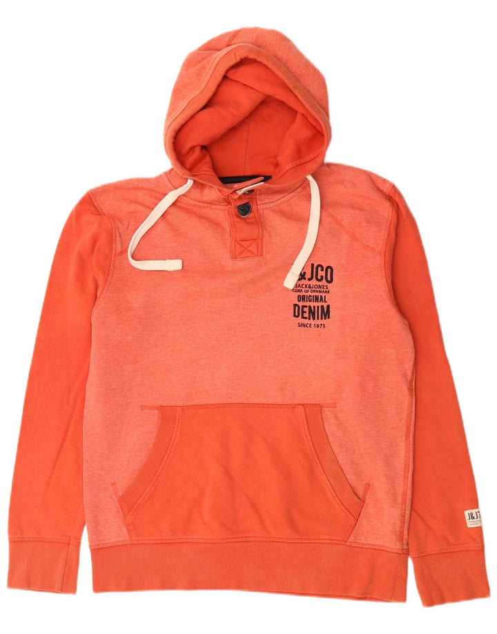 Pulover Jack & Jones pentru bărbați, cu grafică, cu gât, cu glugă, roz mediu